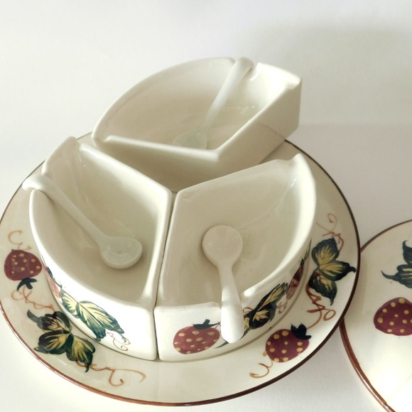 1980s Fred Roberts Company Marmalade Set with 3 Spoons MINT - Picture 4 of 7